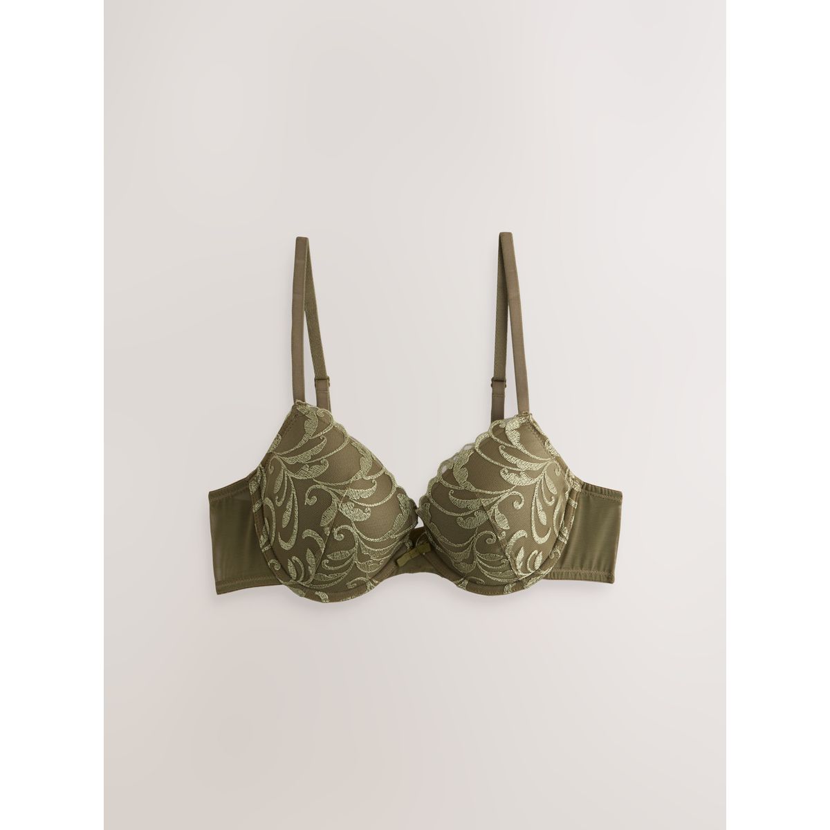 Soutien-gorge rembourré brodé, lot de 2 vert/écru, NEXT