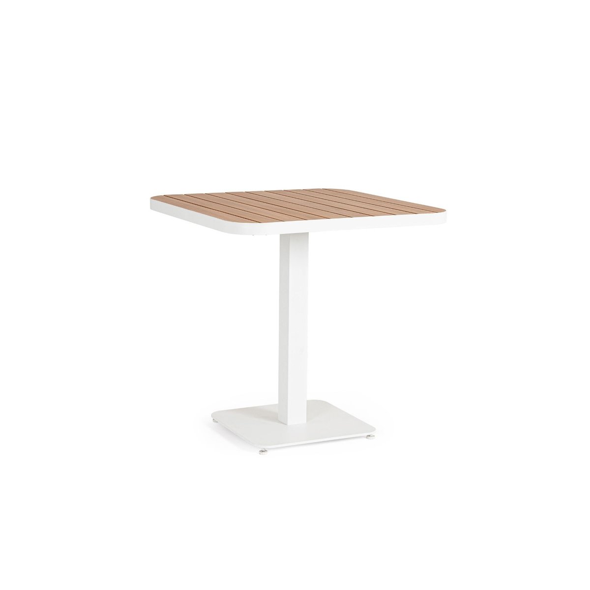 Table de jardin carrée en métal blanc L78 2 personnes - BAVARO blanc, HELLIN, DEPUIS 1862