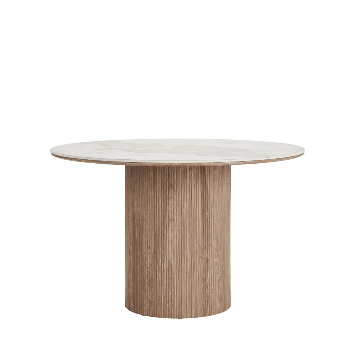 Table à manger 4 personne ronde effet marbre et bois- ATHENS marbre blanc, HOUSE NORDIC