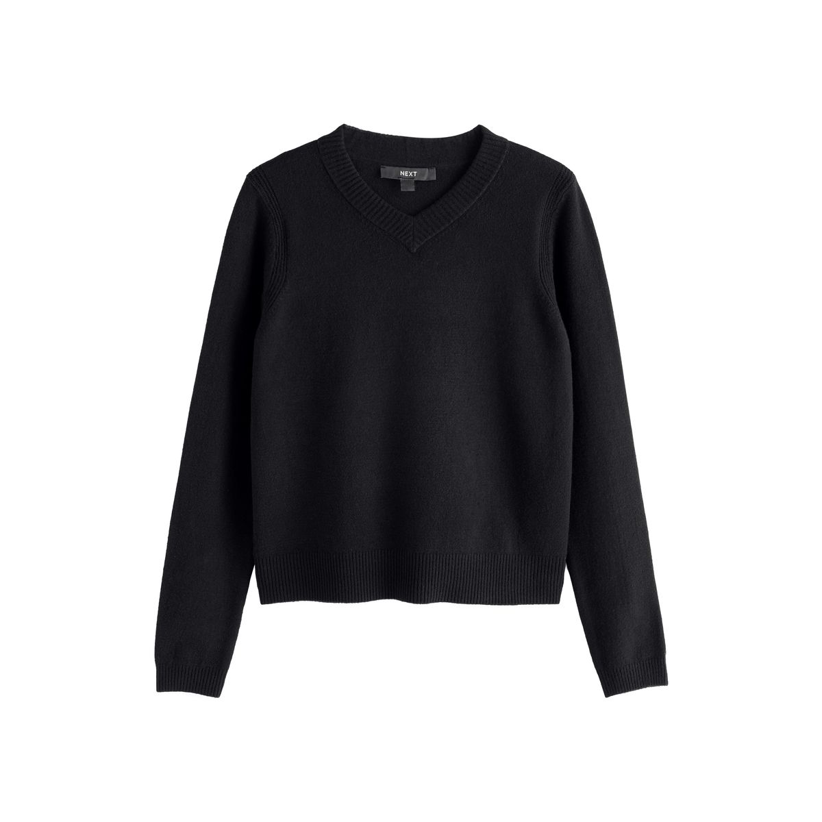 Pull ultra-doux à manches longues et col v noir, NEXT