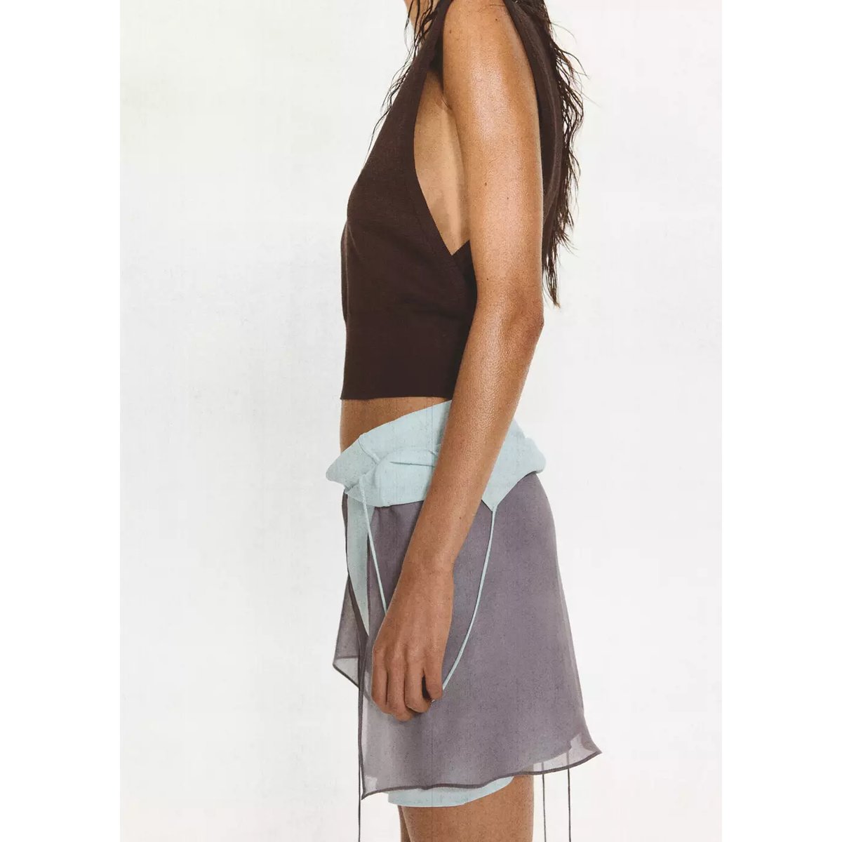 Gilet maille col V café, MANGO