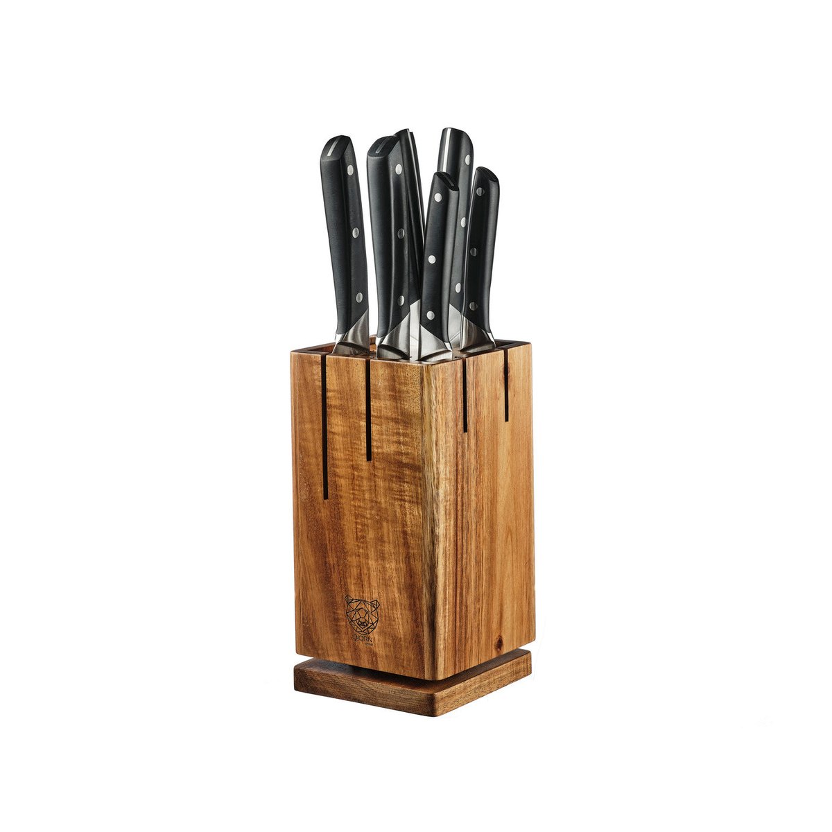 Lot de 7 couteaux de cuisine en inox, NUDE inox mat et noir mat, BJORN