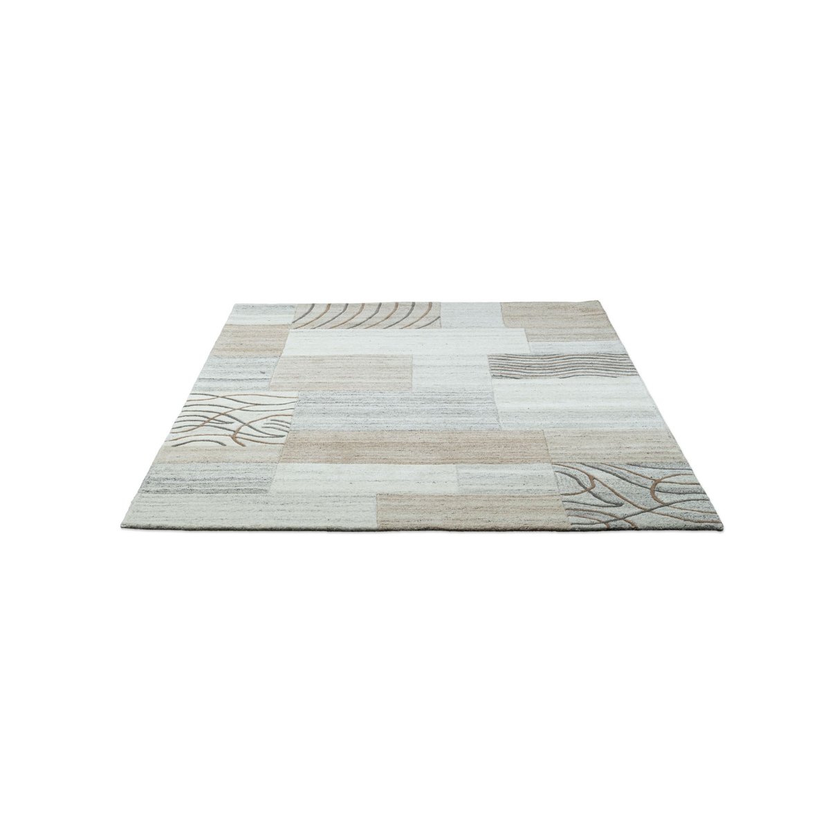 Tapis de salon tufté main - ROYAL NATUR naturel gris, THEKO