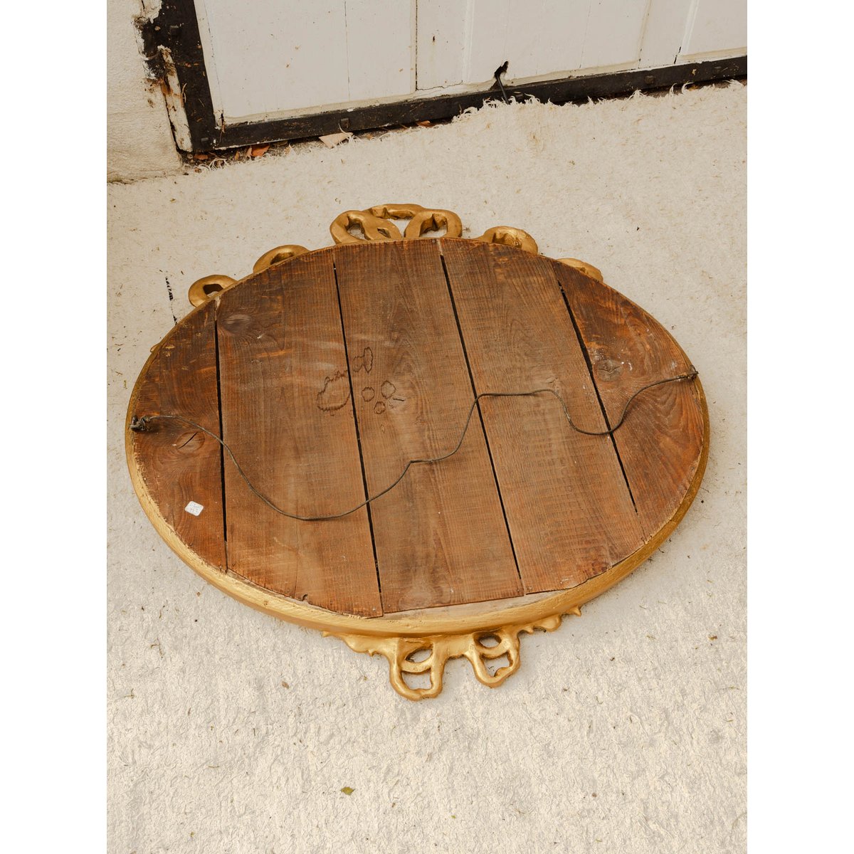 Miroir ovale en résine dorée Georges N°1495 - Bon état doré, DEBONGOUT