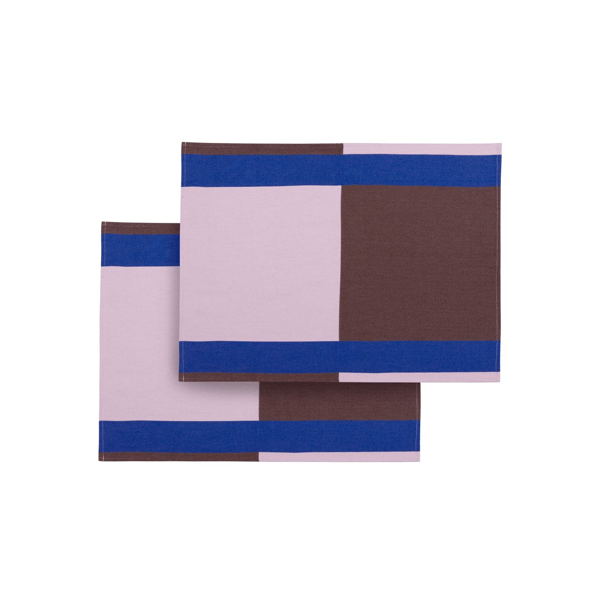 Set de 2 sets de table Lubi marron, rose et bleu cobalt, NOO.MA
