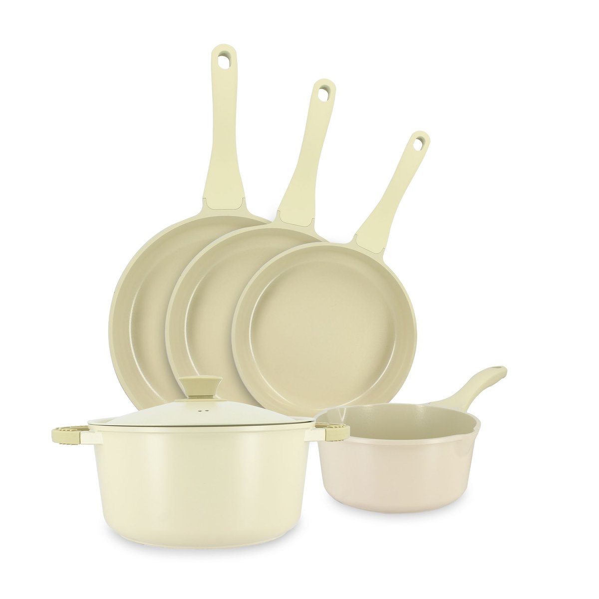 Set de 5 pièces en fonte d'aluminium, PURE beige, MENASTYL