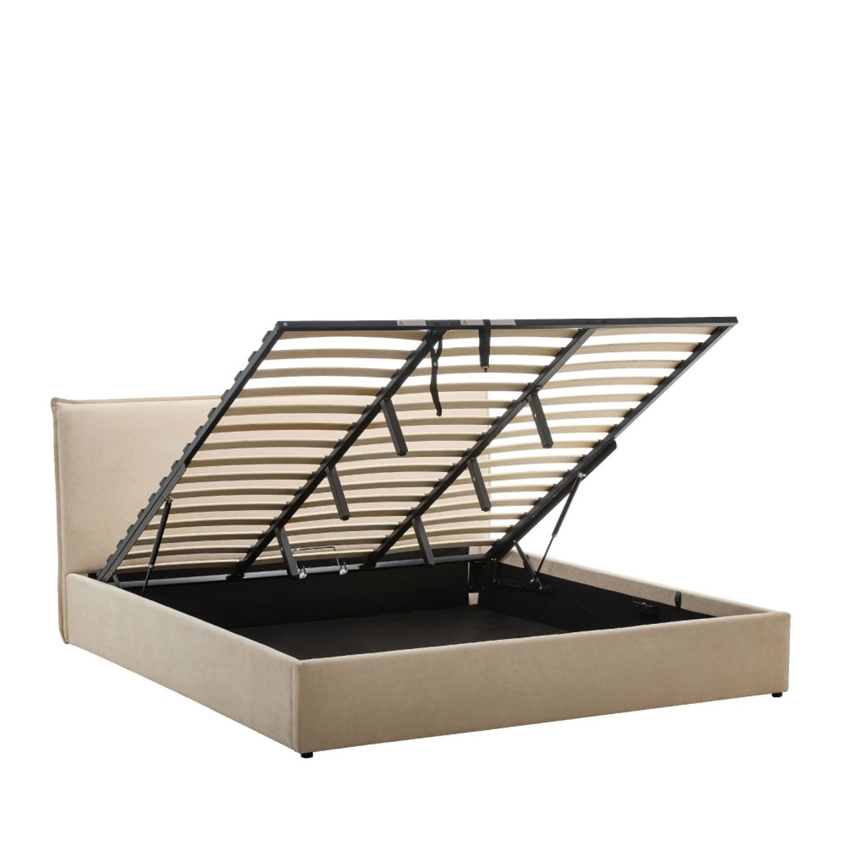 Lit coffre en tissu 180x200cm- CAMA beige, DRAWER