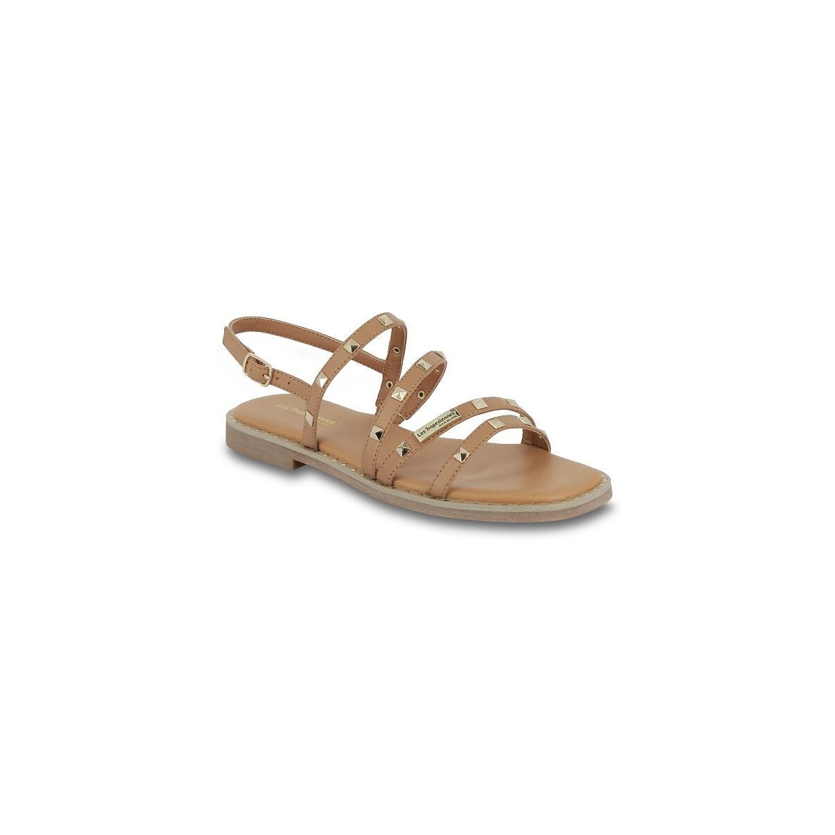 Sandales plates en cuir Corabel tan, LES TROPEZIENNES PAR M.BELARBI