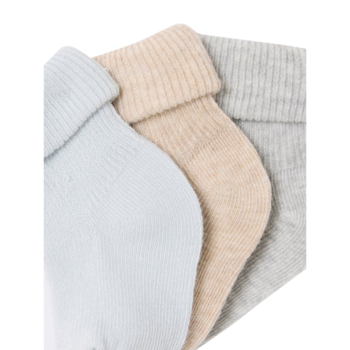Lot de 3 paires de chaussettes bébé unies assorties, VERTBAUDET
