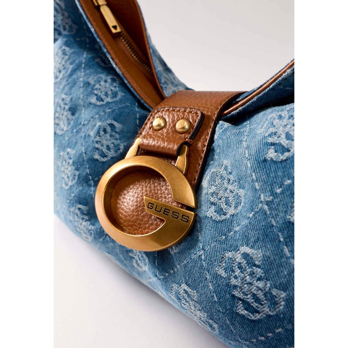 Grand Sac À Épaule Camden bleu clair, GUESS
