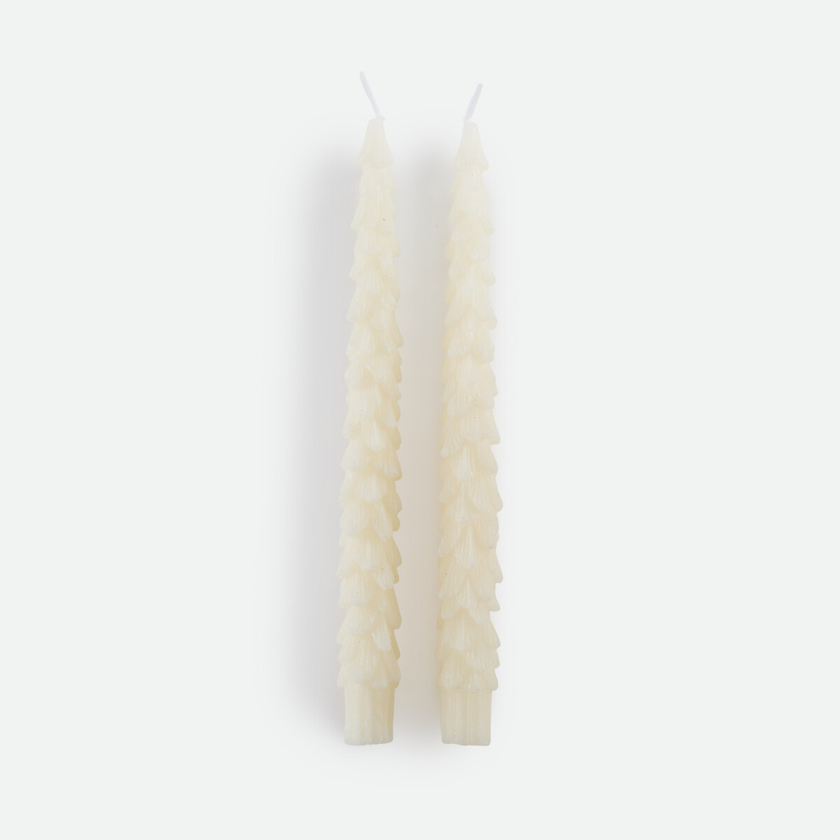 Lot de 2 bougies, forme sapin, en cire, CASPAR ecru, LA REDOUTE INTERIEURS