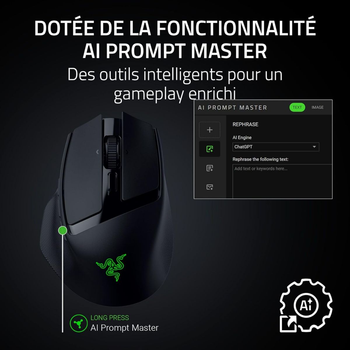 Souris Gamer Sans Fil Basilisk Mobile couleur unique, RAZER