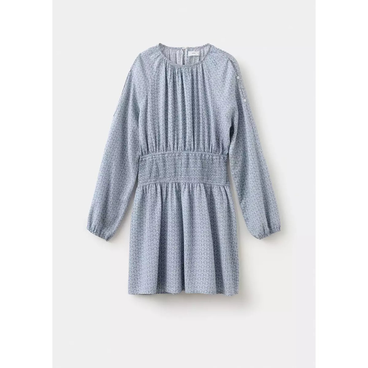 Robe imprimée cut-out fil textile bleu ciel, MANGO TEEN