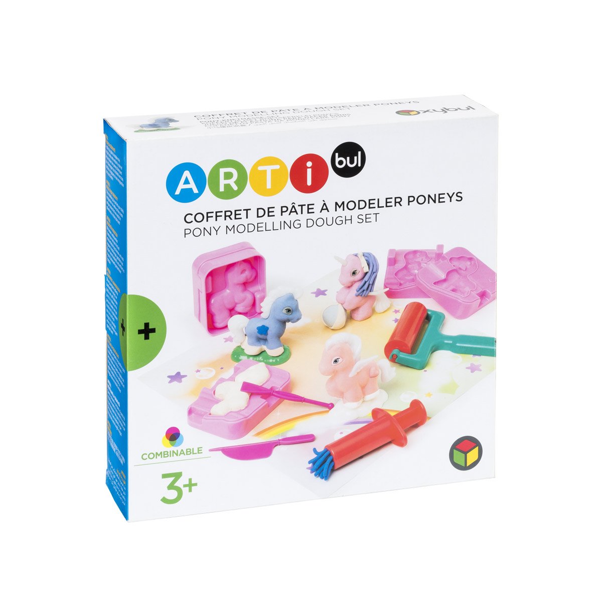 Coffret de pâte à modeler Poneys blanc, OXYBUL