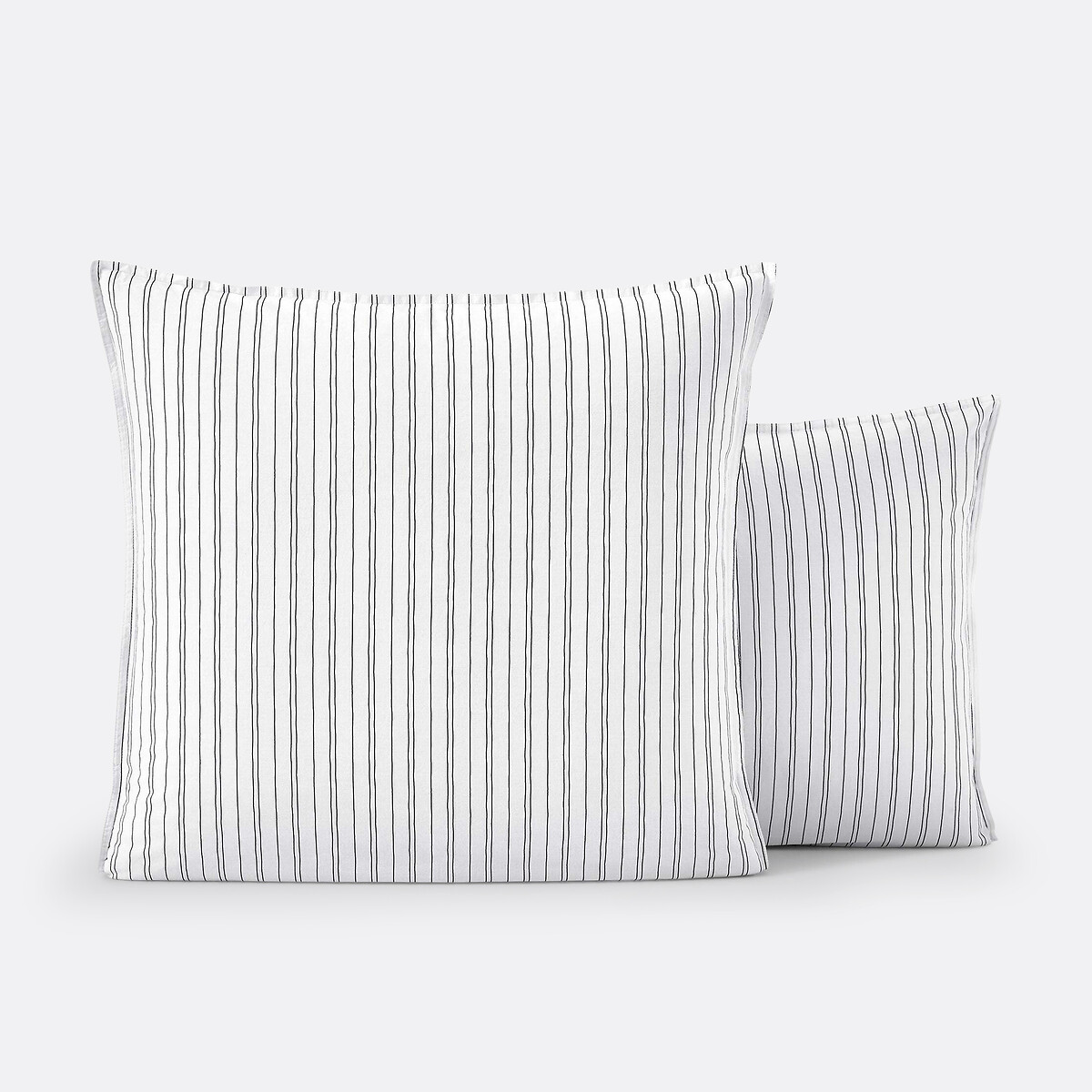 Taie d'oreiller coton lavé Monille imprimé blanc/noir, LA REDOUTE INTERIEURS