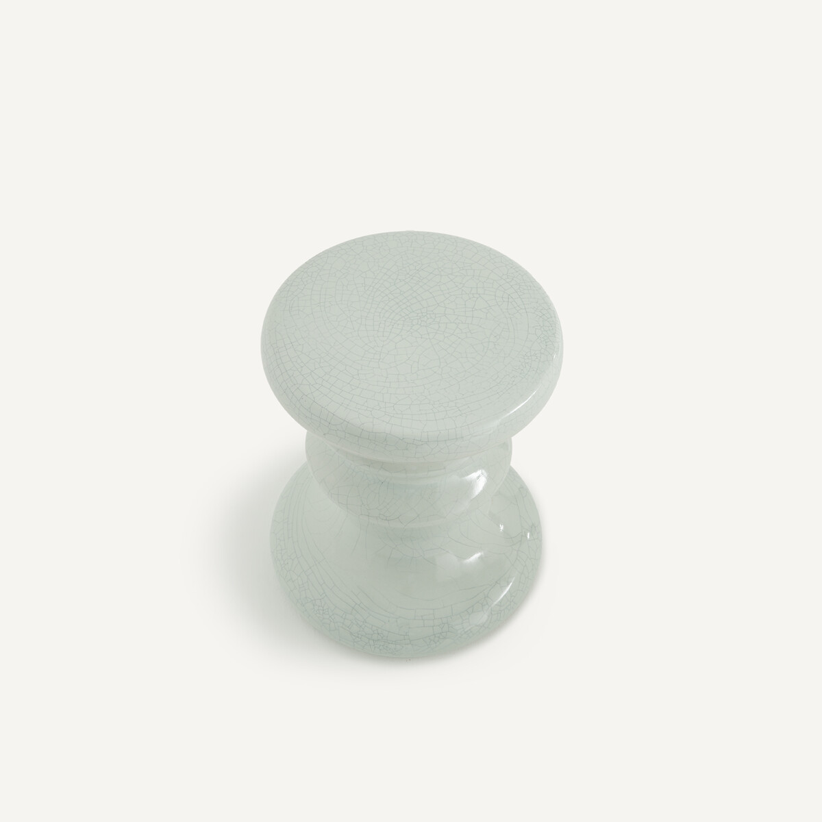 Bout de canapé céramique émaillée craquelée, Lulla bleu ciel, AM.PM