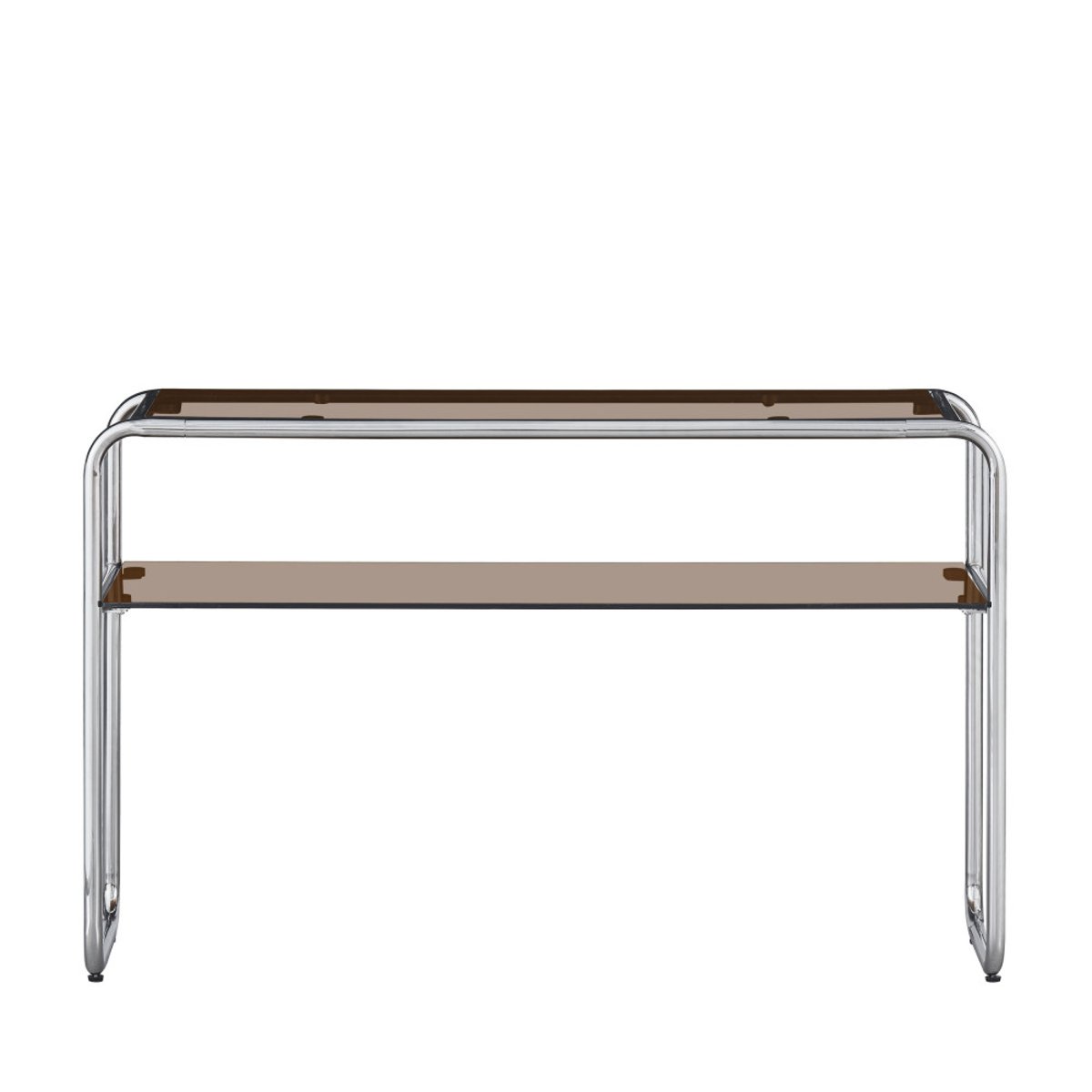Console en verre et pieds chrome L 120 cm- DELIO verre ambré, DRAWER