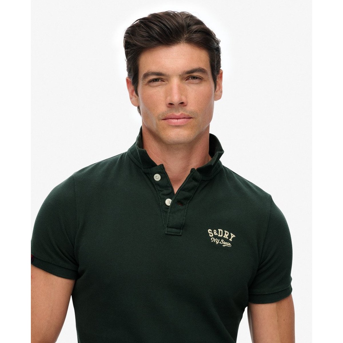 Polo Vintage Athletic Brodé vert aigle, SUPERDRY
