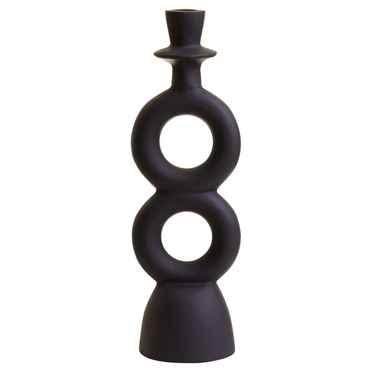 Large Abstract Candle Holder in Black black, FIFTY FIVE SOUTH