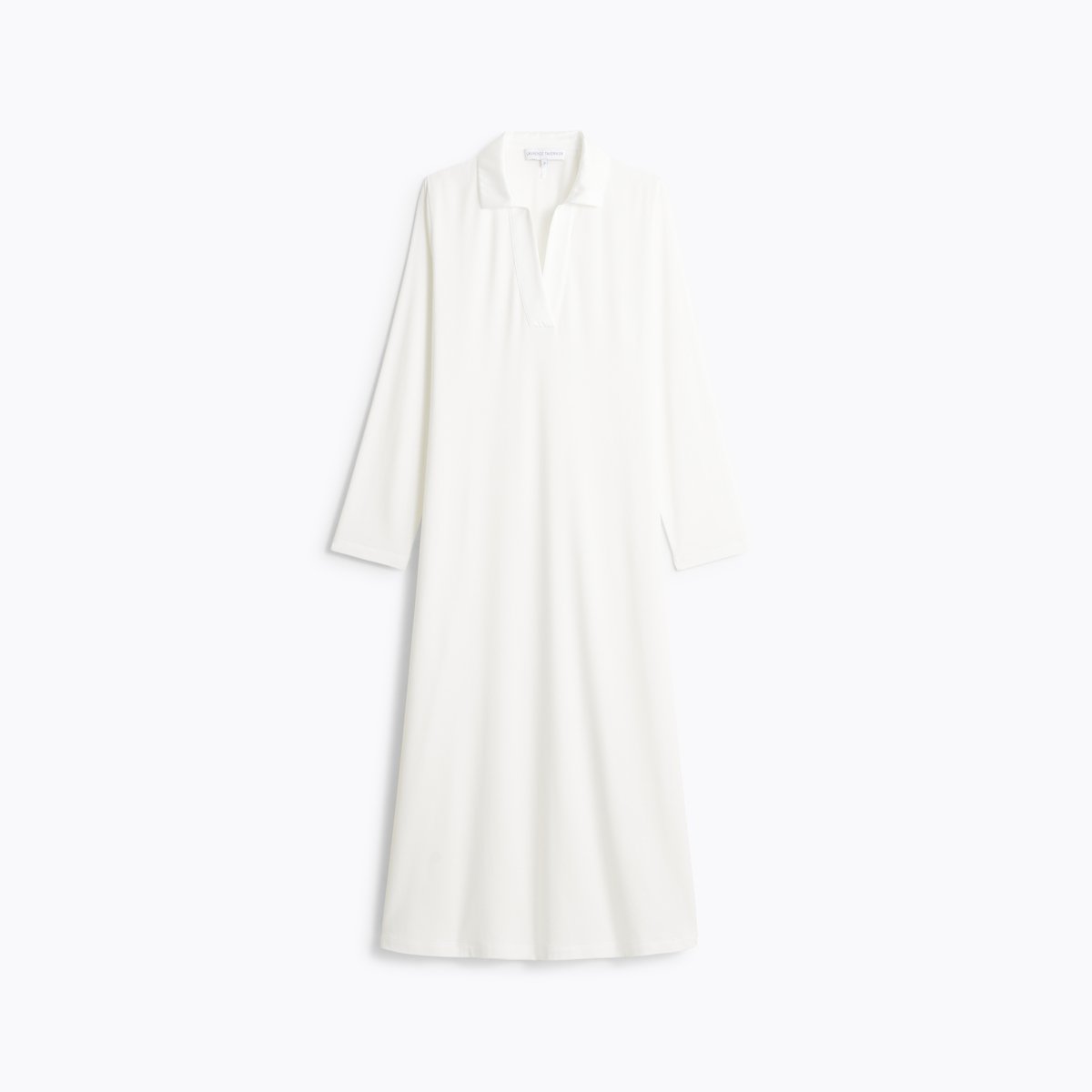 Chemise de nuit longue col polo en jersey ENVOUTANTE ecru, LAURENCE TAVERNIER