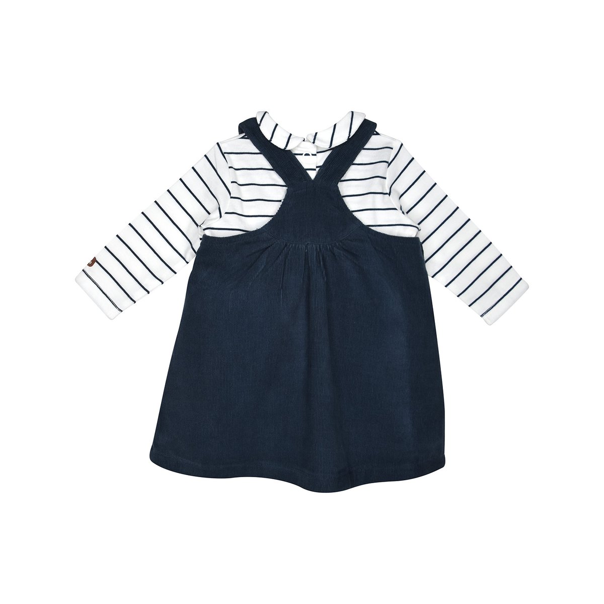 Tshirt robe sabrina velours cotele bebe bleu, SUCRE D'ORGE