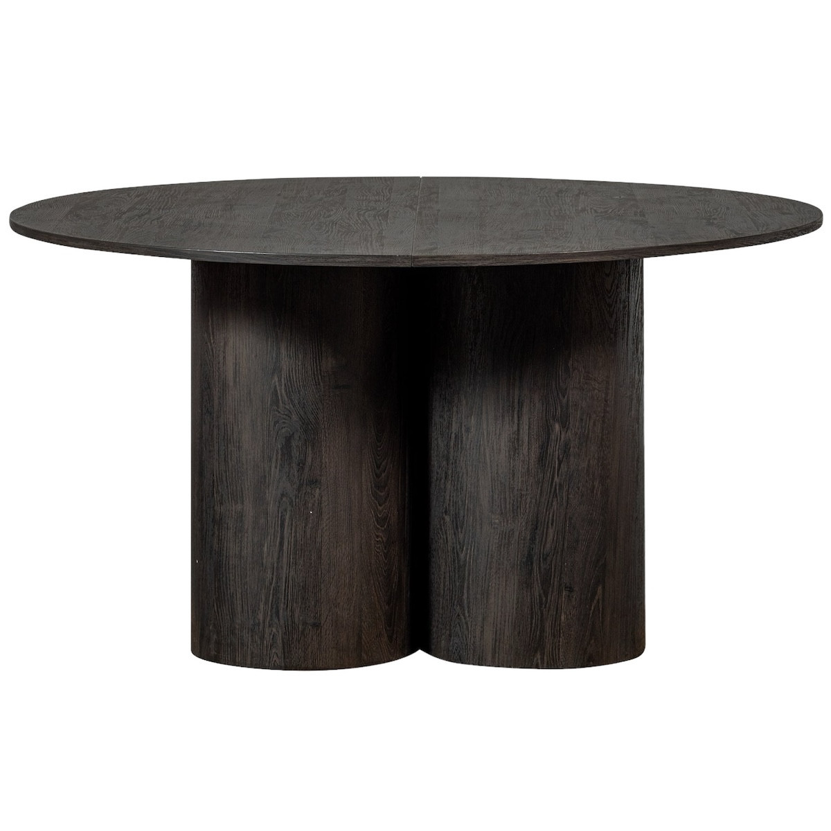 Table à manger rond en mdf 5 couverts OONA marron foncé, WOOOD