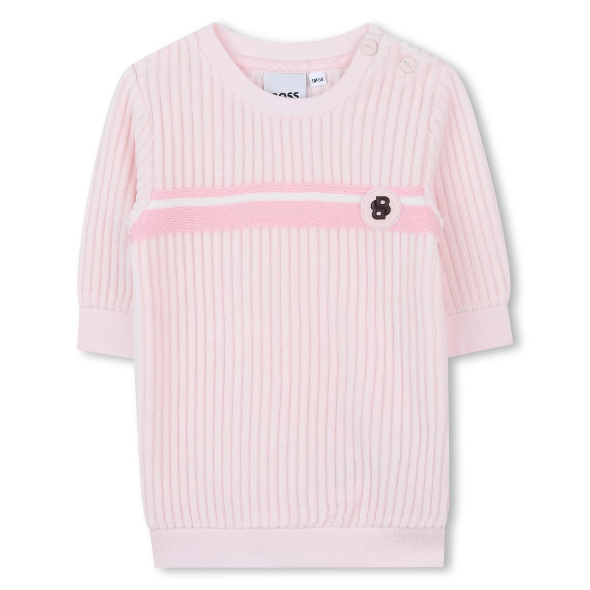 Robe en velours côtelé baby pink, BOSS KIDSWEAR