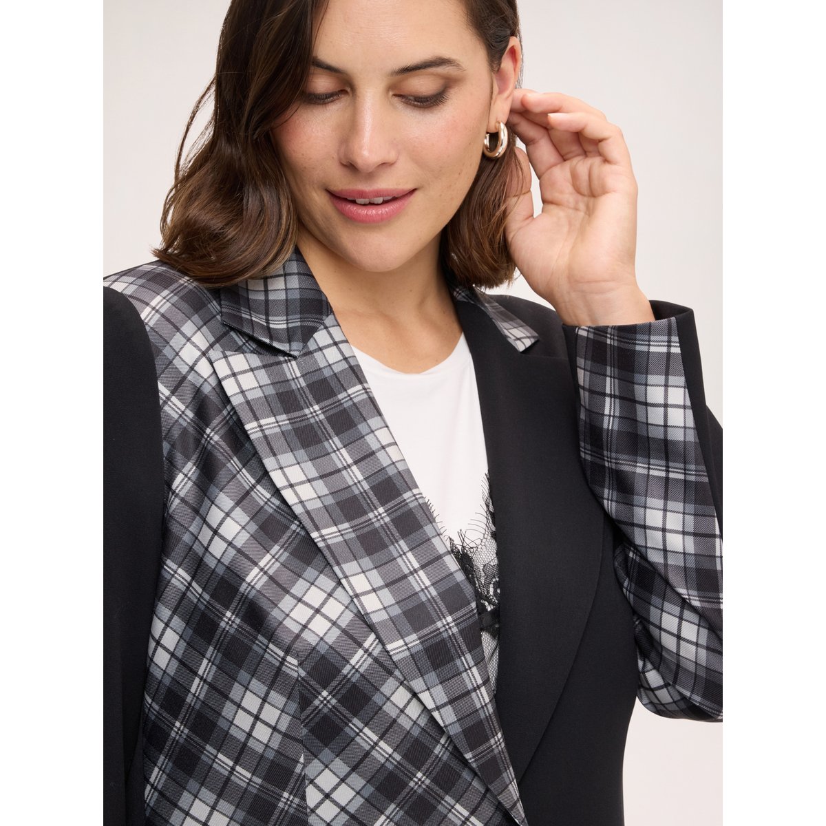 Blazer bicolore noir, FIORELLA RUBINO