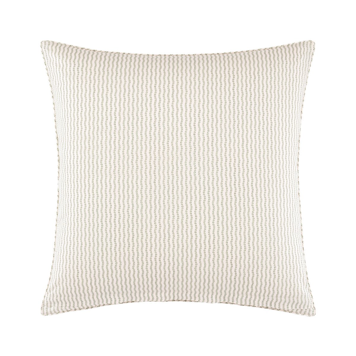 Taie d'oreiller en percale de coton vert, BERGAMOTE a motif, DESFORGES