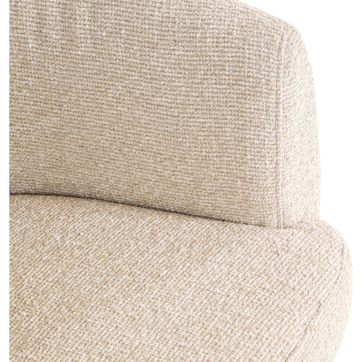 Chaise de salle à manger pivotante en polyester biscotti beige clair texturé, RECOLLECTION