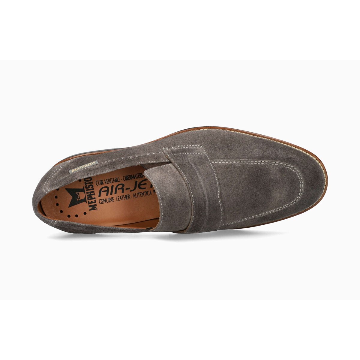 Mocassins en cuir FERGUS gris graphite p5148474, MEPHISTO