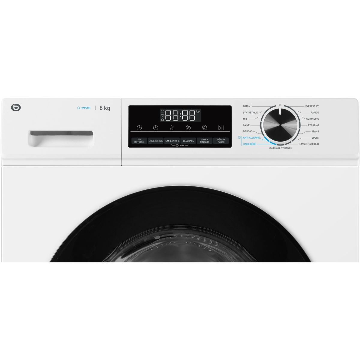 Lave linge hublot ELF814-5b couleur unique, ESSENTIEL B