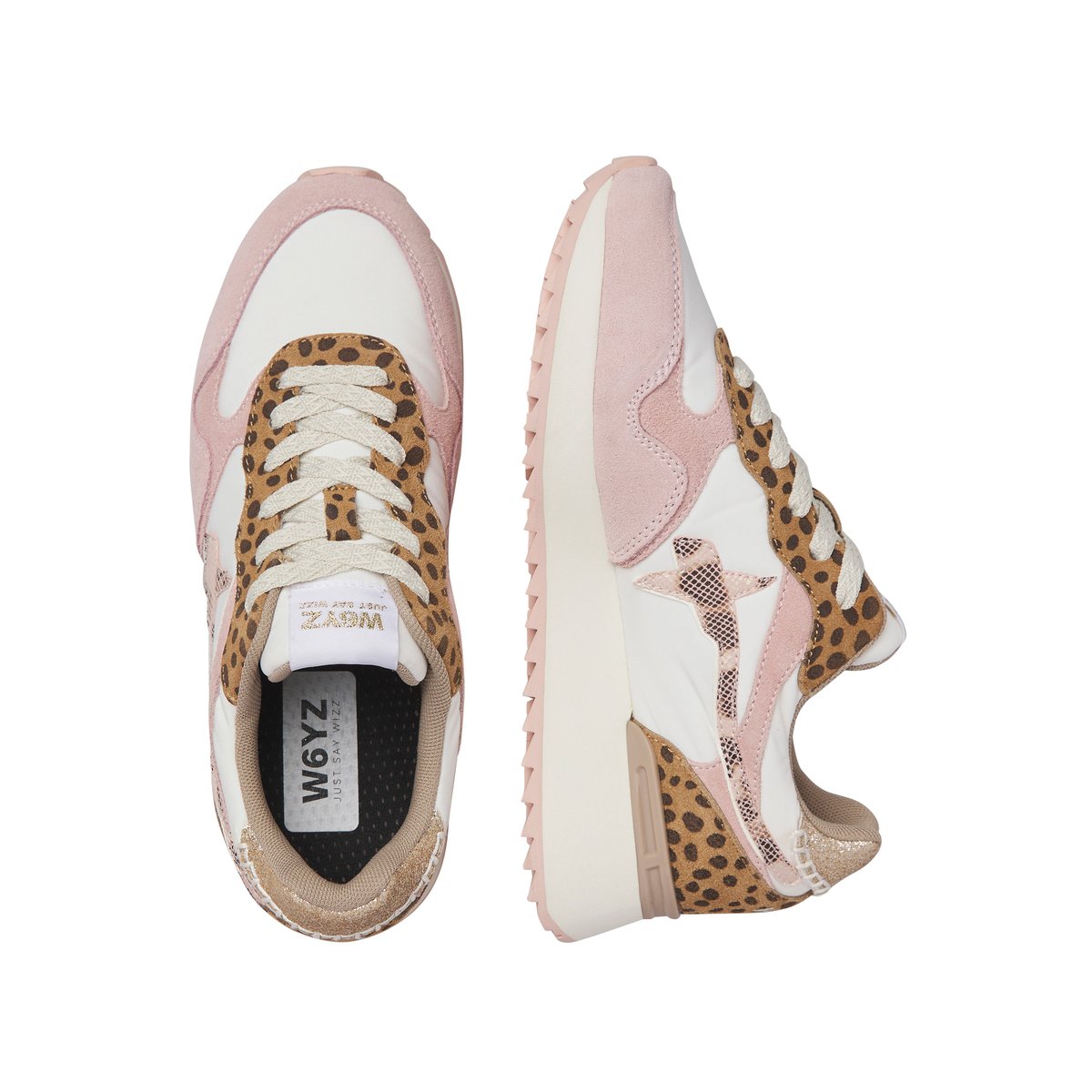 Sneakers en tissu technique et en daim YAK-W. rose-beige-, W6YZ