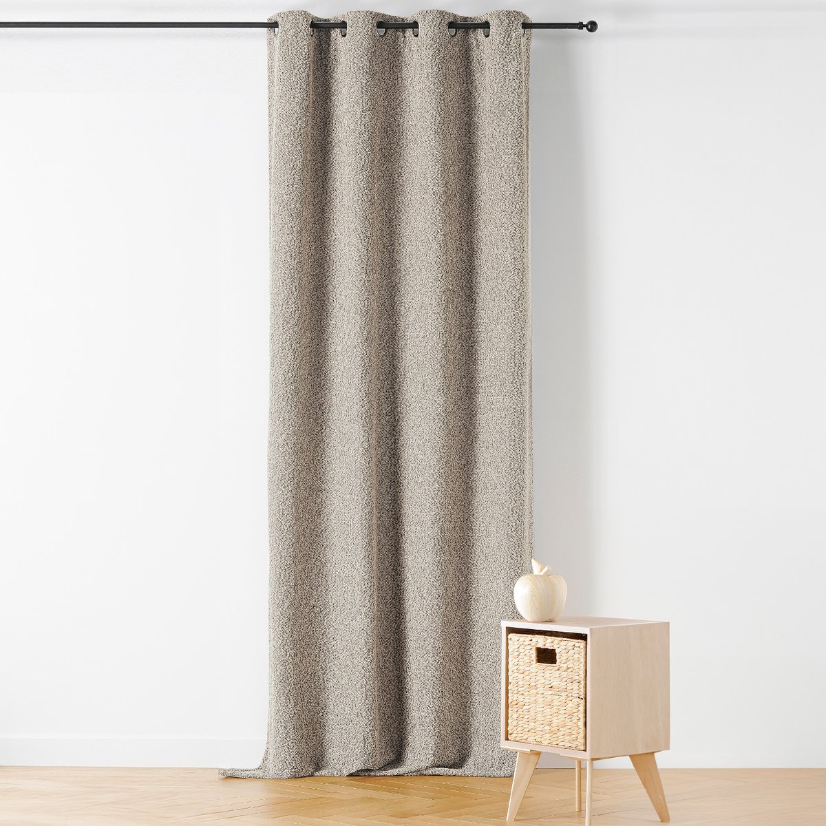 Rideau Thermique à Oeillets  - Effet Bouclé beige, LINDER