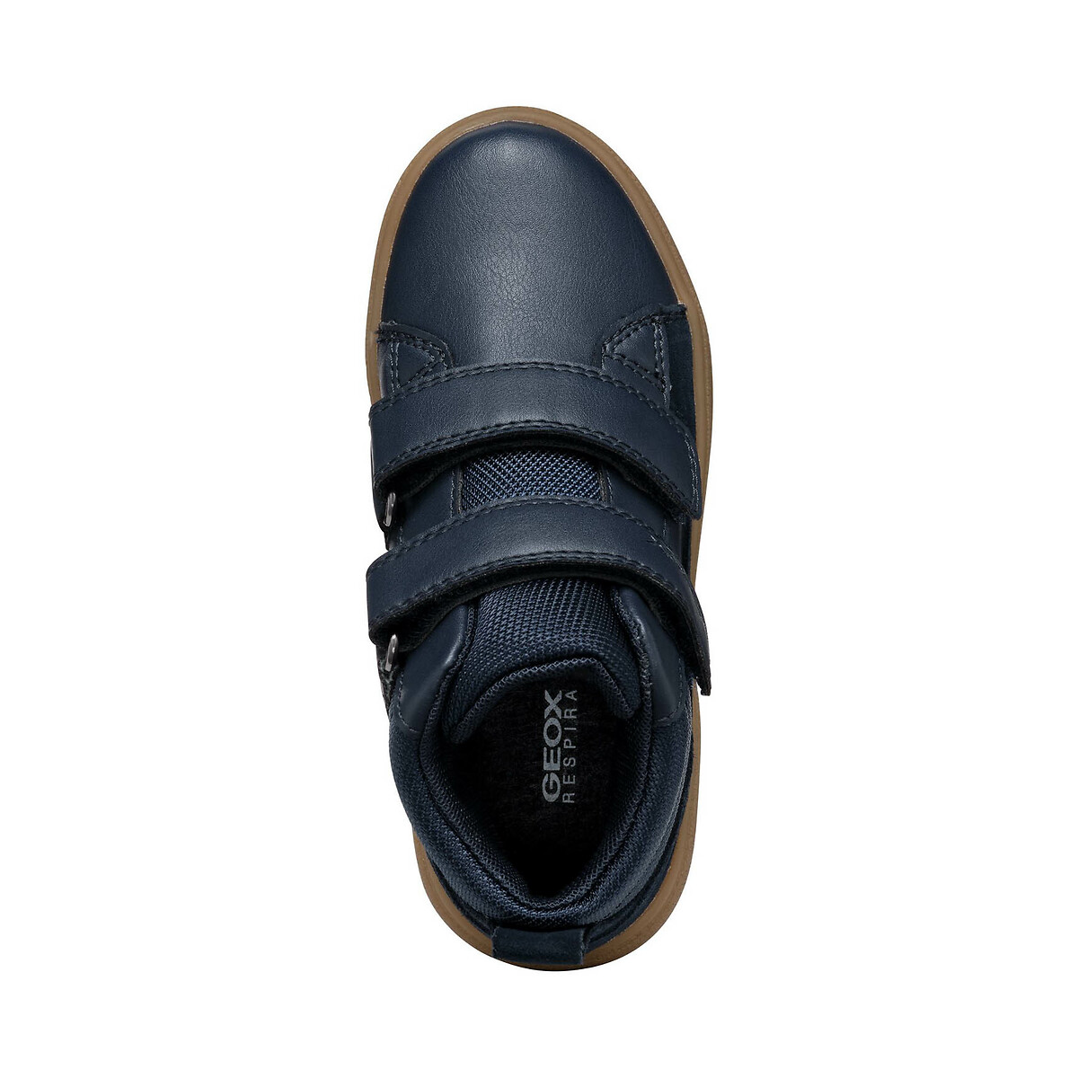 Kids' Theleven Waterproof High Top Trainers with Touch 'n' Close Fastening navy blue, GEOX