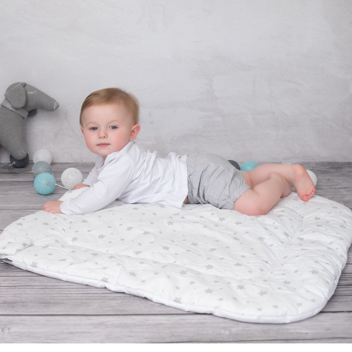 Gigoteuse d'emmaillotage en coton STELLA blanc, SEVIRA KIDS