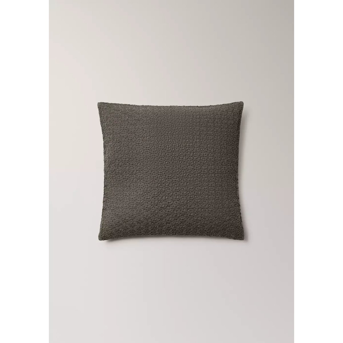 Housse de coussin en coton waffle garment-dyed 50x50 cm café, MANGO HOME