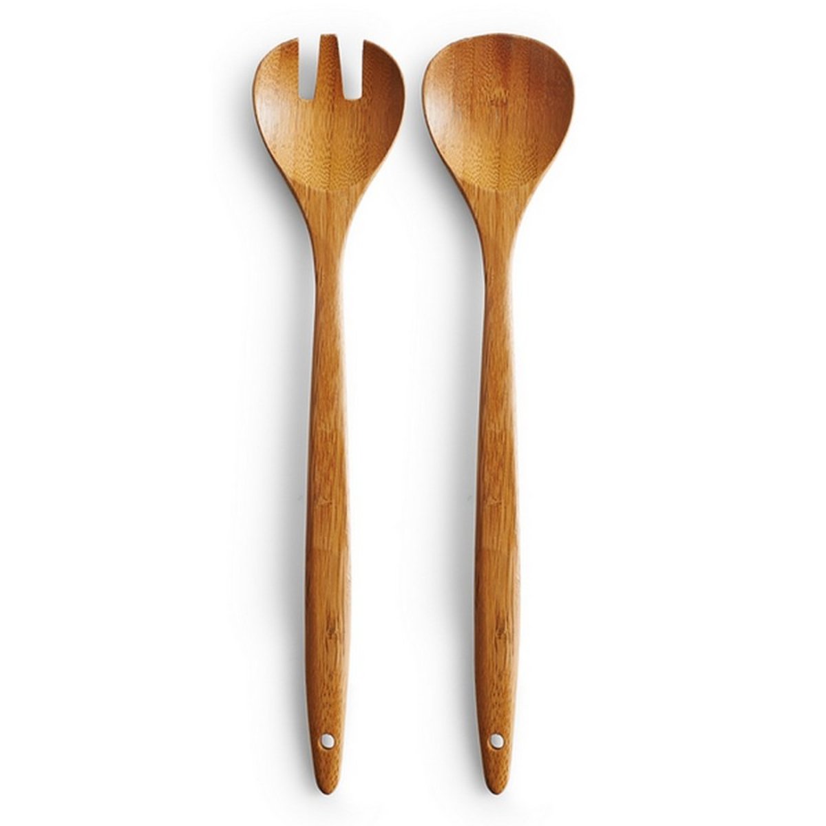 Couverts à salade bois bambou bois clair, ZELLER PRESENT
