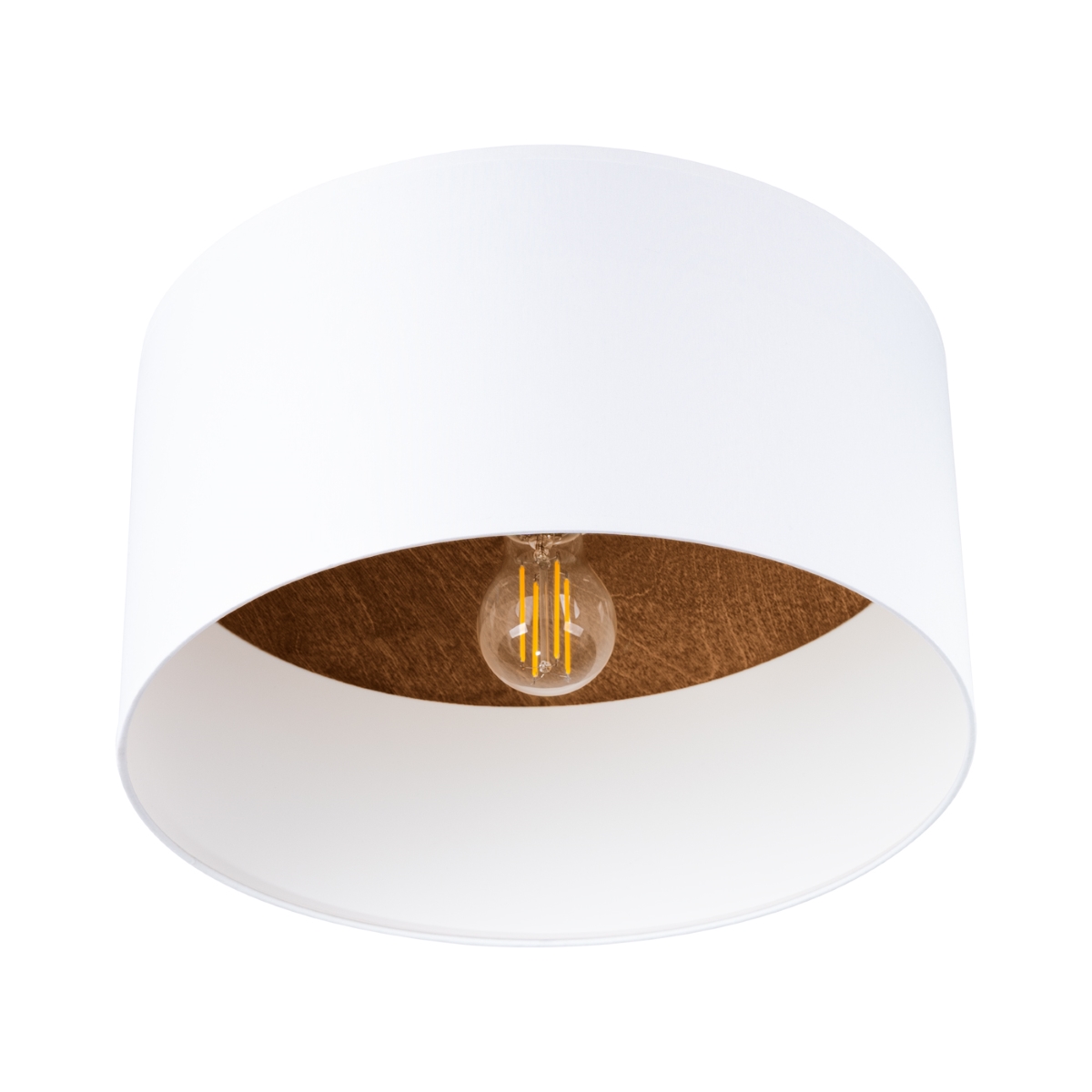 Plafonnier Tissu Blanc/Marron Foncé E27 1 Telesto blanc, EDEN