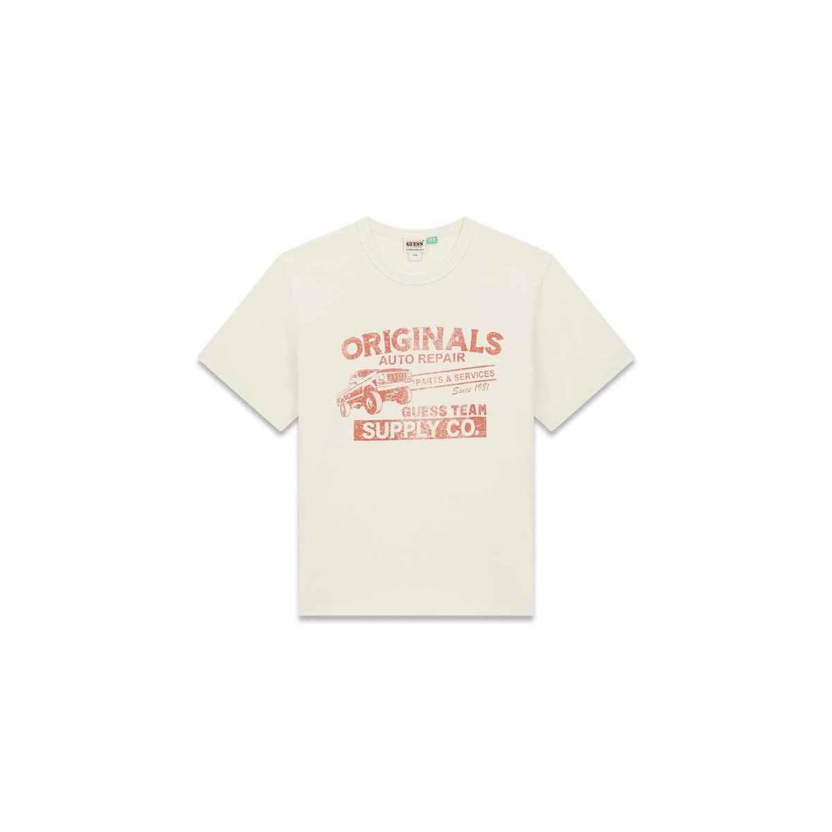 T-Shirt Imprimé crème, GUESS JEANS