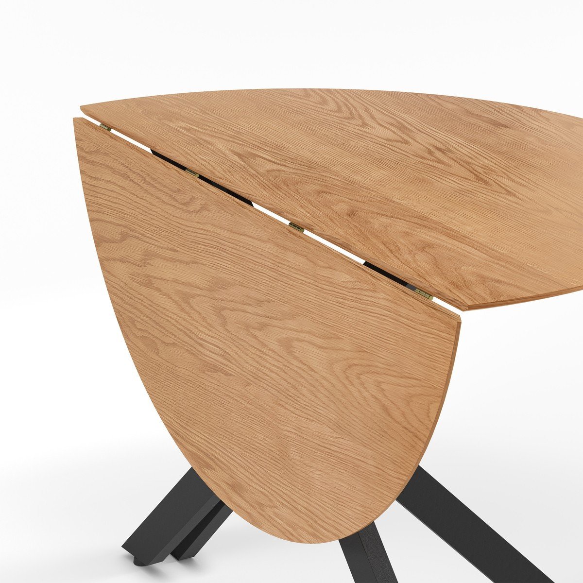Table ronde pliante et pieds en métal - NELLY bois clair, CALICOSY