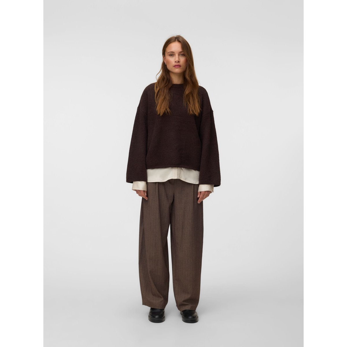 Pull En Maille marron - chocolate plum 1, VERO MODA