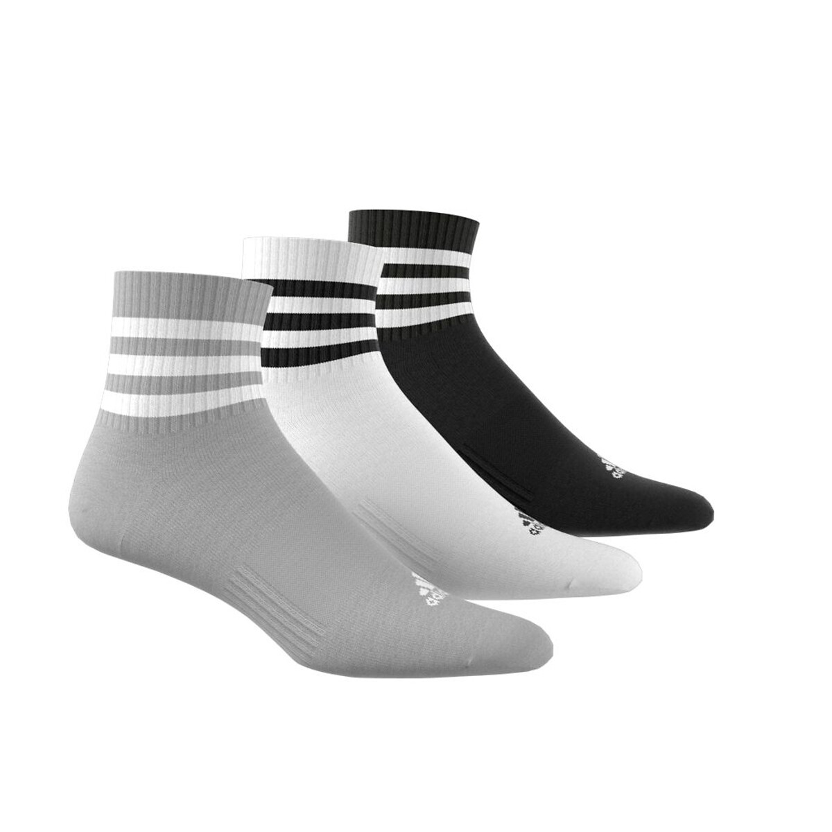 Confezione da 3 paia di calze felpate media altezza nero + bianco + grigio, adidas Performance