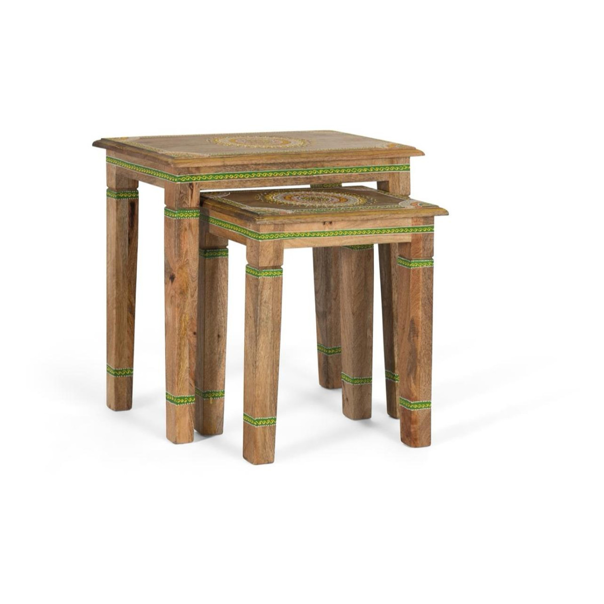 Lot de 2 tables basses Bois Marron - DANAÉ marron, DECORATION D’AUTREFOIS