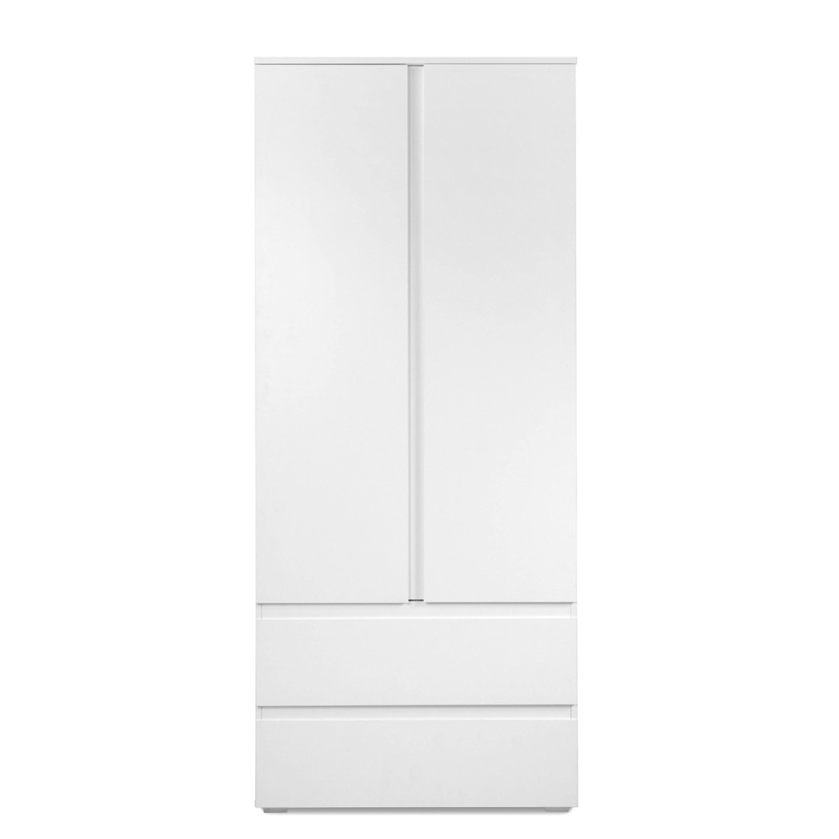 Armoire penderie blanche 2 portes 2 tiroirs ALVA blanc, PIER IMPORT