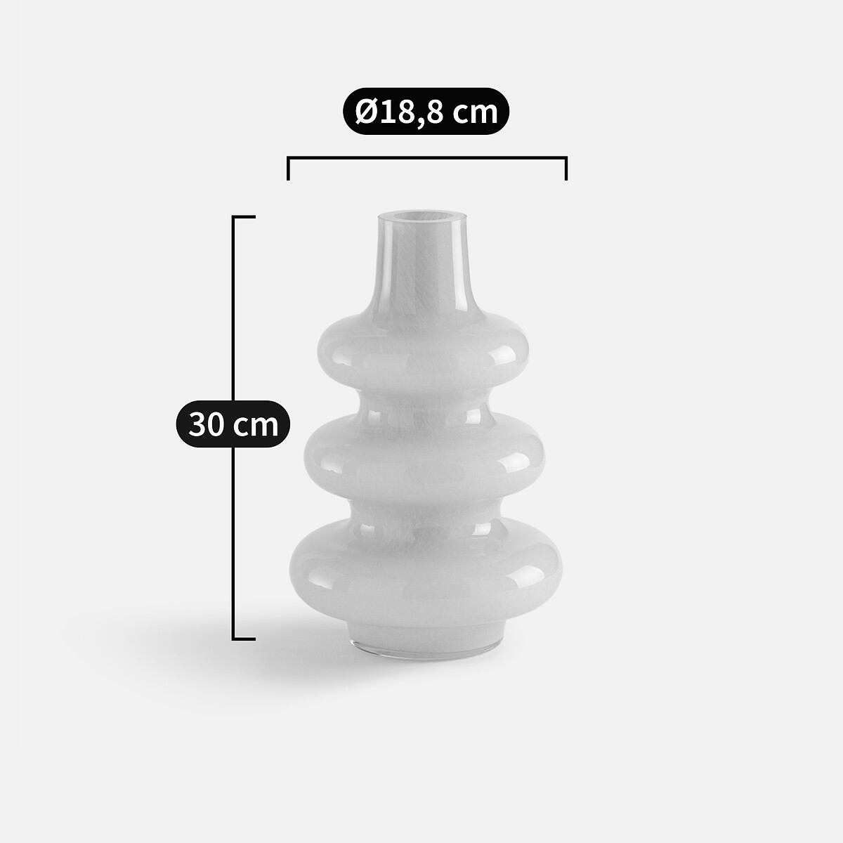 Vase en verre H30 cm, Olia rose, LA REDOUTE INTERIEURS