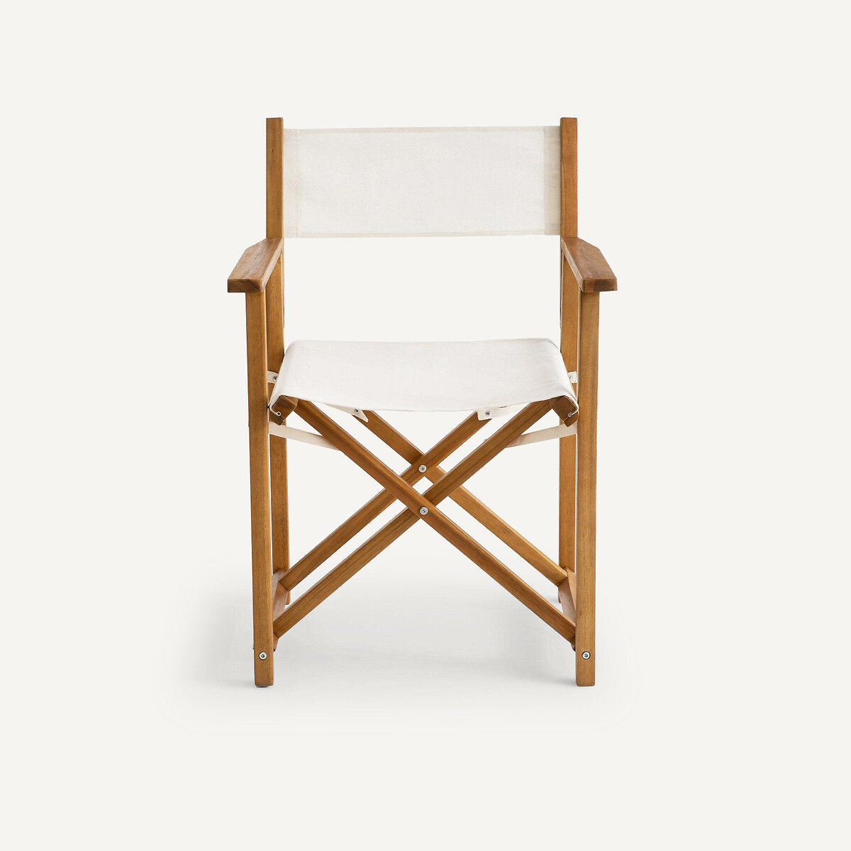 Fauteuil de table pliant acacia et toile, Alfred ecru, AM.PM