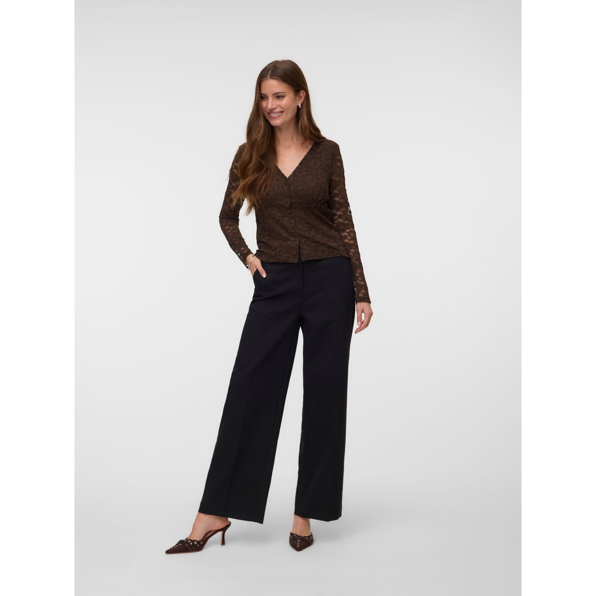 Top chocolate brown, VERO MODA