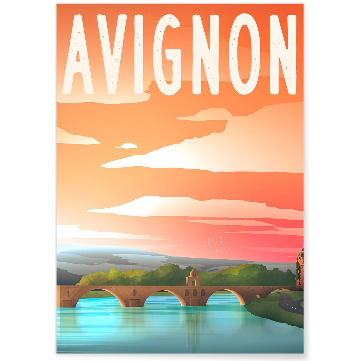 Affiche ville Avignon blanc, L'AFFICHERIE