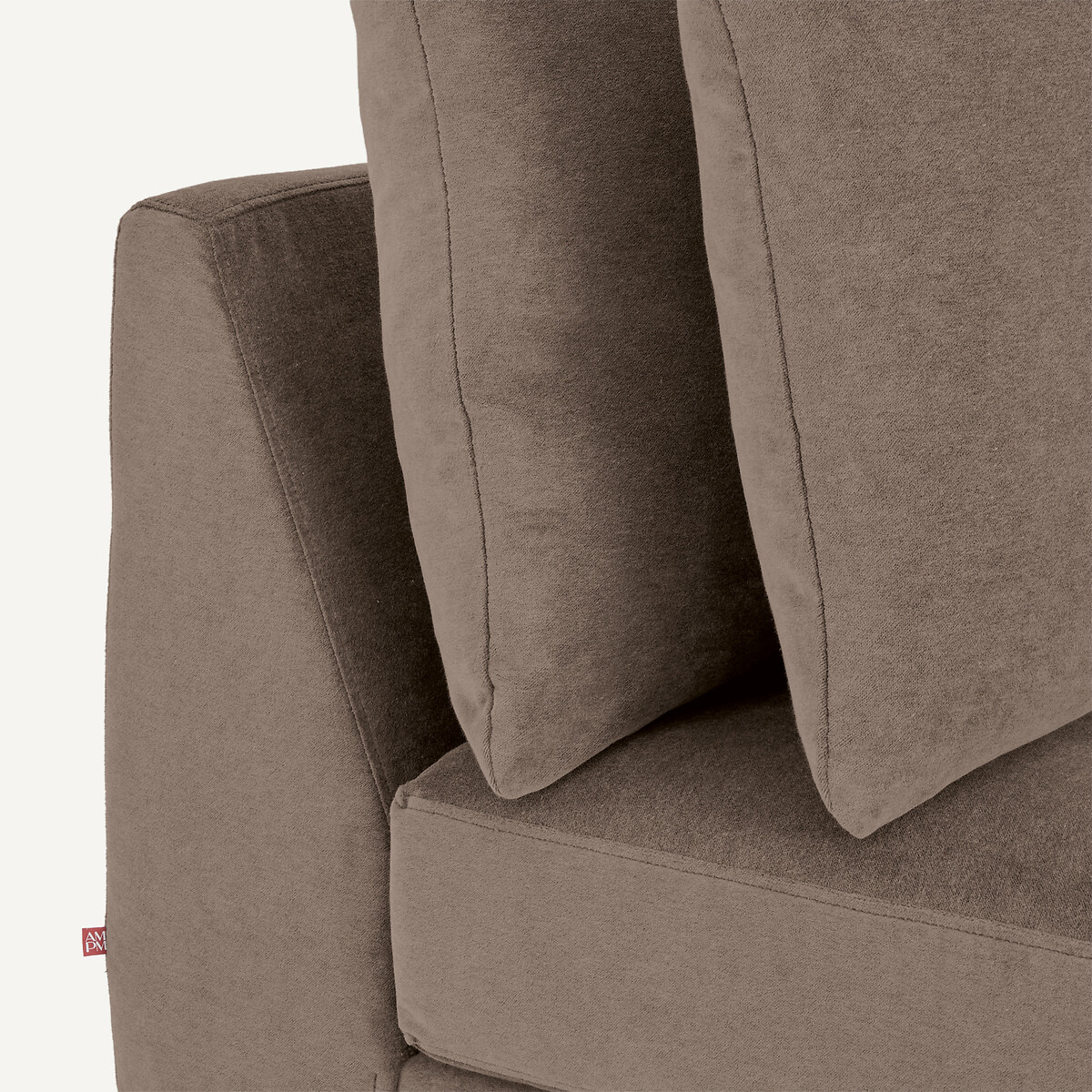 Canapé d'angle en velours stone, MODERNISTE gris moka, EMMANUEL GALLINA X AM.PM